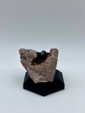 Garnet in Matrix on Custom Black Hex Base