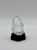 Natural Quartz Crystal Point on Custom Black Hex Base
