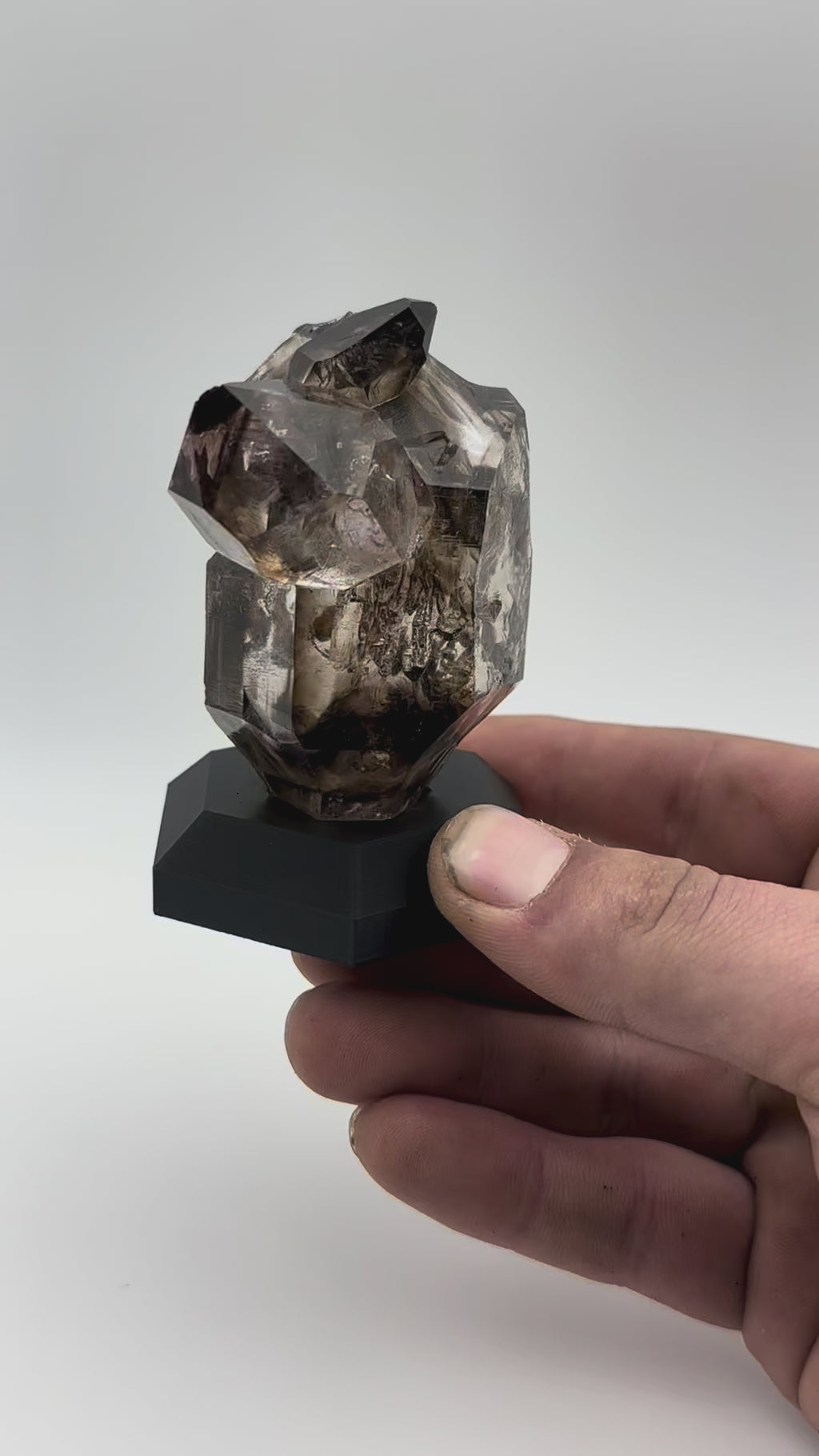Smoky Quartz Enhydro – Custom HexBase
