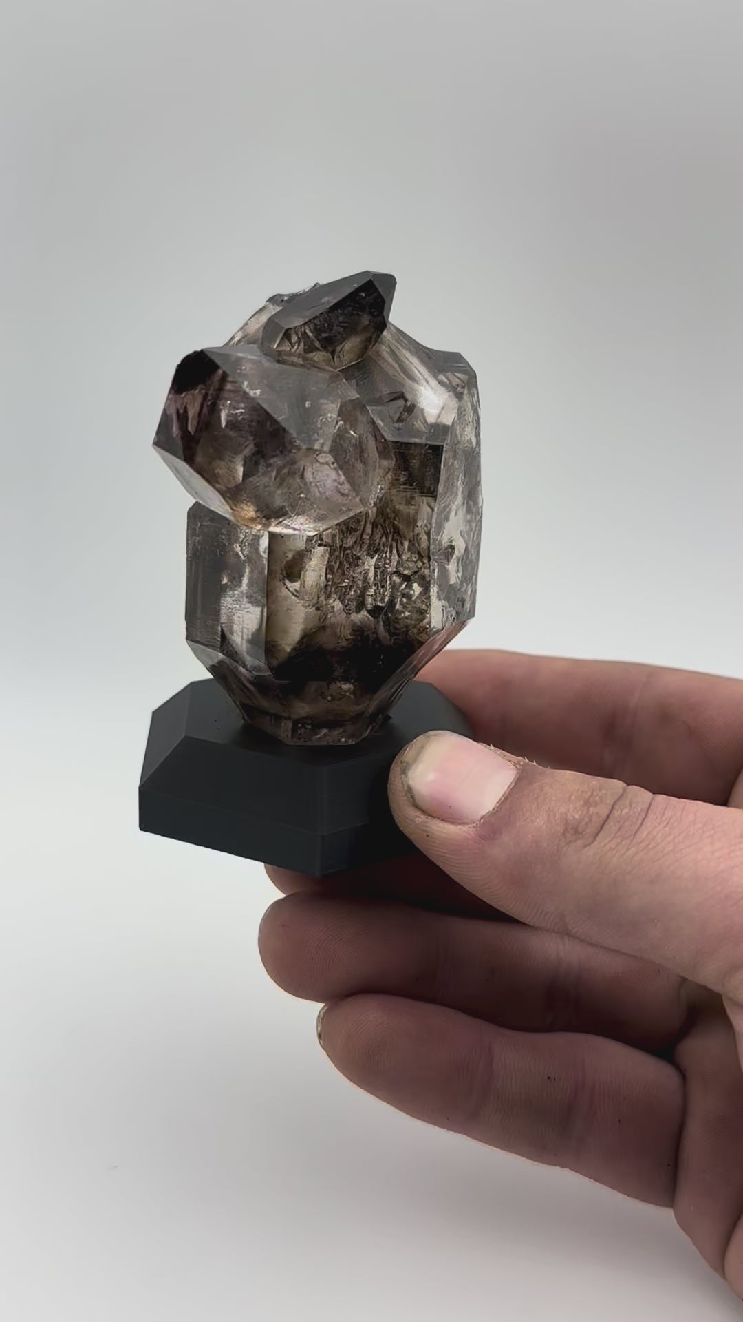 Smoky Quartz Enhydro – Custom HexBase